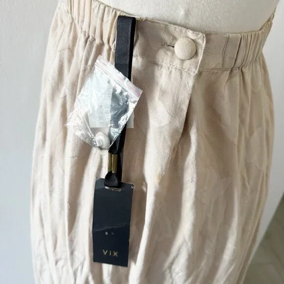 NEW ViX by Paula Hermanny Beige & Pink Halter Long Maxi Dress Size Small (S) - Picture 9 of 10